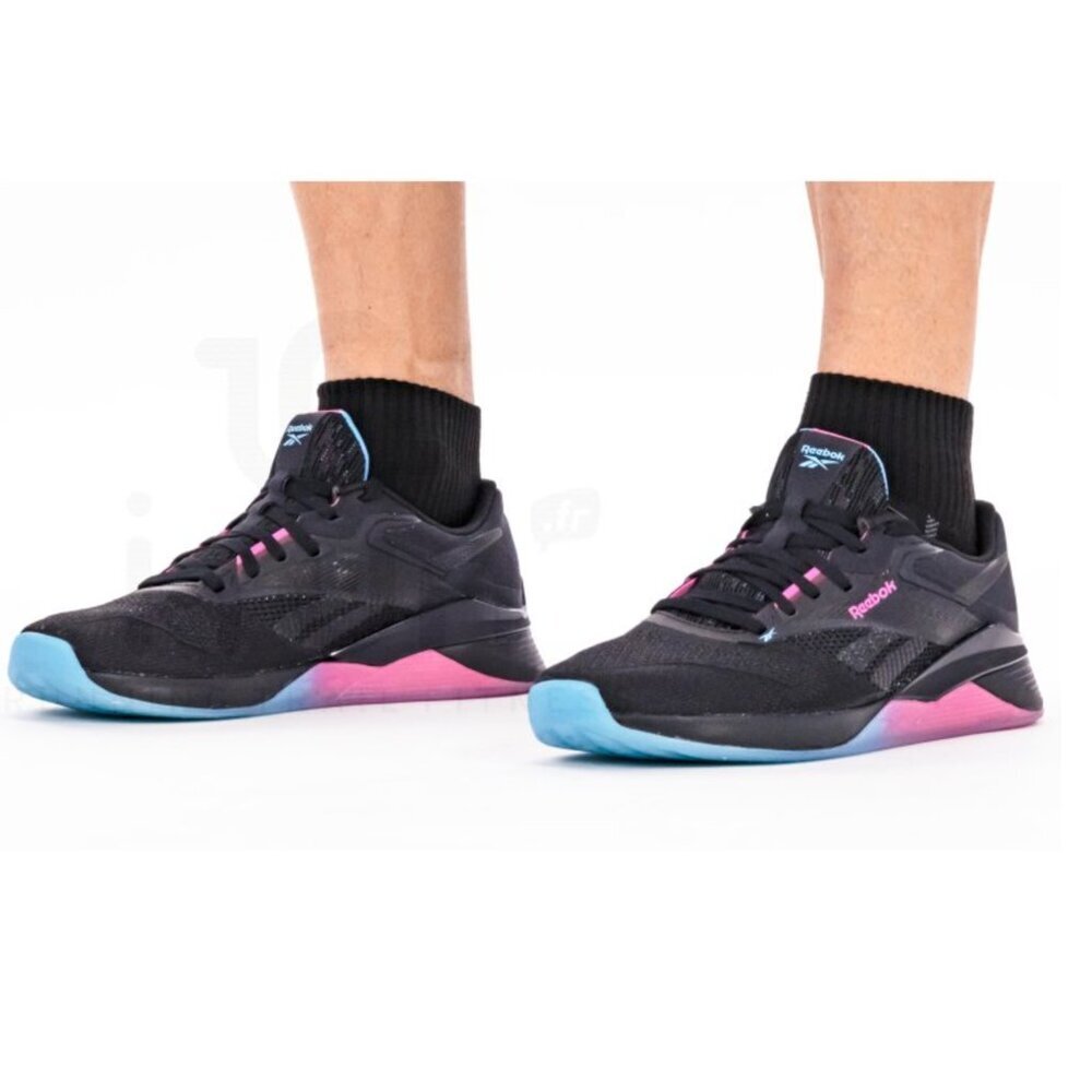 Reebok Men's Size 8 Nano X4 Training Shoes Sneakers Black Bold Cyan Laser Pink